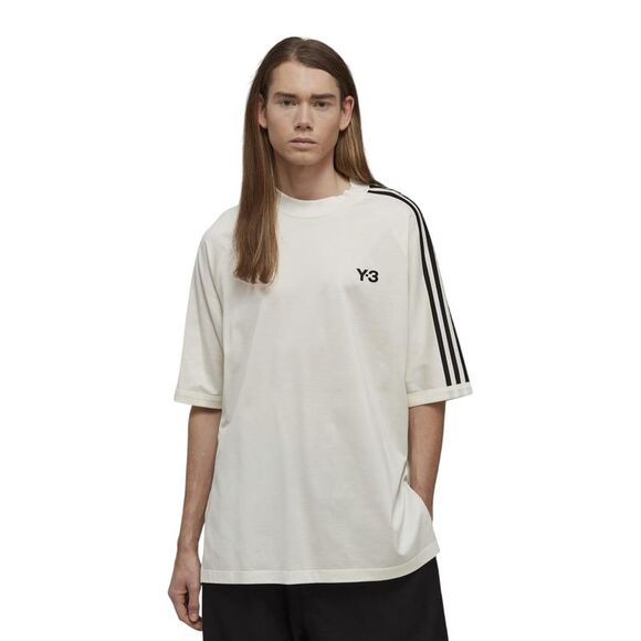 Y-3 Unisex Adult Striped Short-Sleeved T-Shirt / Off White/Black